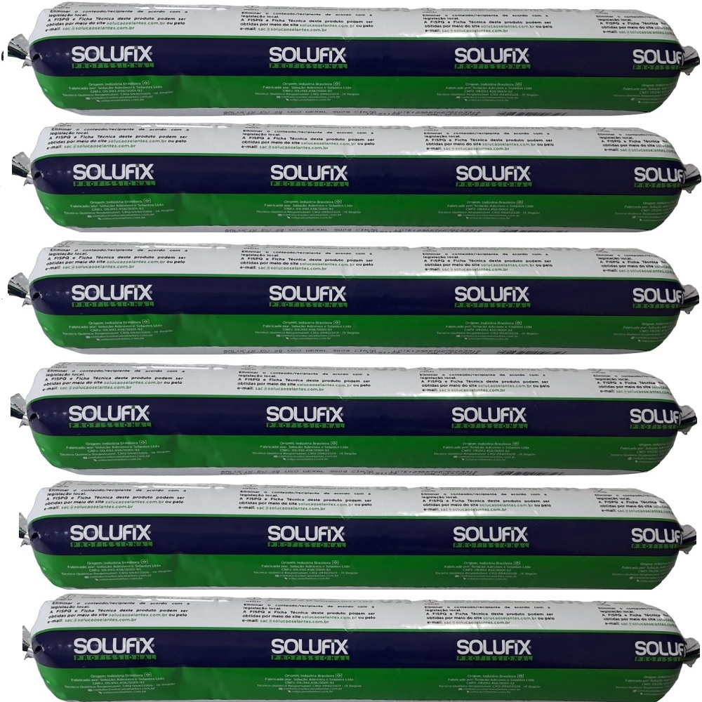 ADESIVO SELANTE PU 40 SACHE 800G  - SOLUFIX (CAIXA COM 6 UNIDADES)