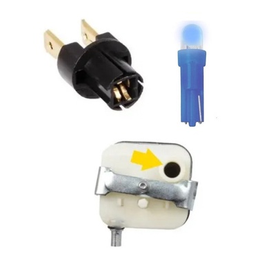 Soquete + Lâmpada Azul Relogio Marcador Gasolina Fusca