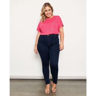 Calça Jeans Plus Size Feminina Skinny Azul