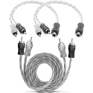 Kit 1 Cabo RCA 1 Metro + 2Y Dupla Blindagem Injetado 4mm Som em Oferta na Shopee