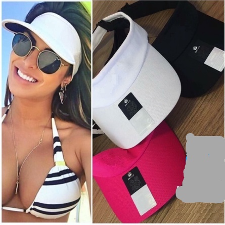 Viseira Boné Lisa ajustável Verão para Corrida, Caminhada, Praia, Ciclismo, Esporte, Tenis Várias Cores