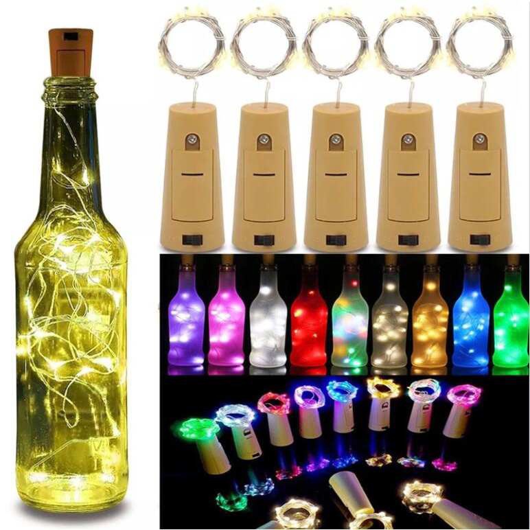 1M/2M/LED lâmpada de decoração de garrafa de vinho/corda de luz de decoração de festa de Natal Halloween