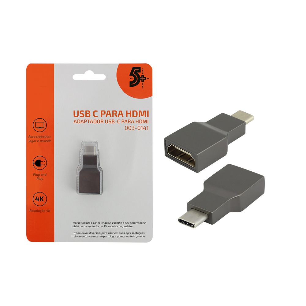 Adaptador De Vídeo Usb Tipo C Para Hdmi Fêmea 4k 60hz