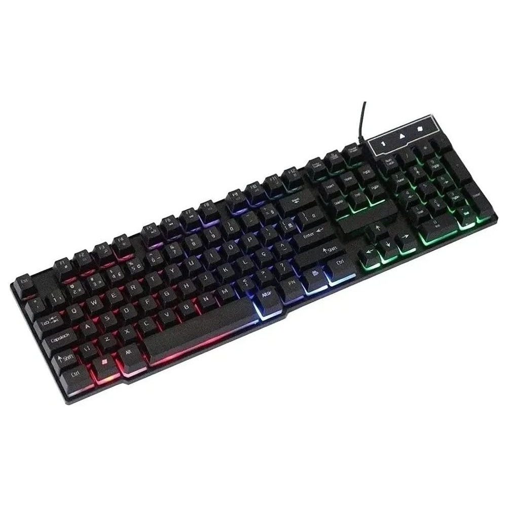 Teclado Gamer Semi Mecânico USB LED RGB Antighost Iluminado Abnt2 Computador PC Notebook