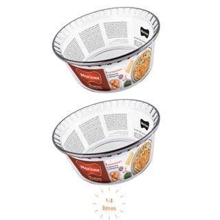 Conj Travessa Soufle Vidro 1,4L Media Nadir Forno Almoço