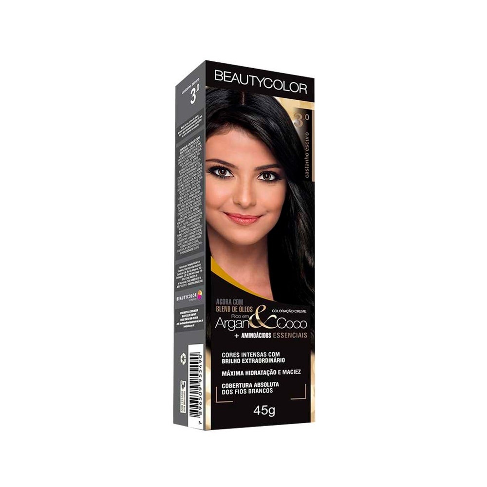 Tintura Beauty Color 3.0 Castanho Escuro em Oferta na Shopee