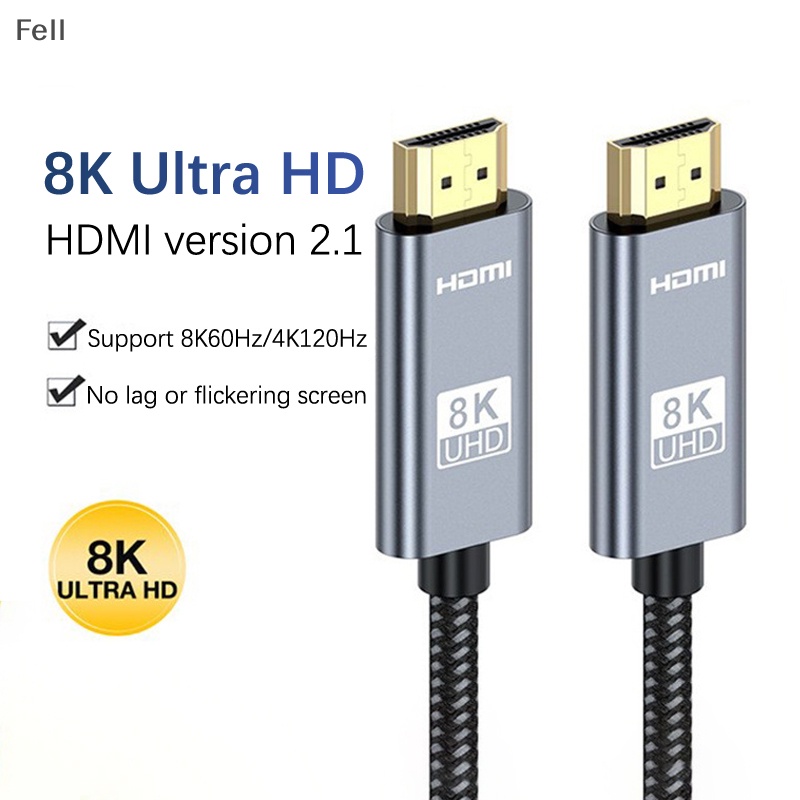 [Fel] Cabo HDMI 8K Para Xiaomi Box Xbox Series PS5 Projetores De TV Monitor 2.1 UHD 8K @ 60Hz 4K 120Hz 48Gbps EARC Dolby Vision 5m COD