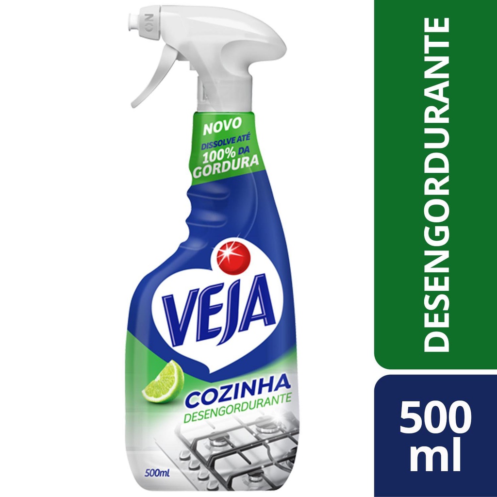 Veja Cozinha Limpador Desengordurante Spray Limao 500ml em Oferta na Shopee