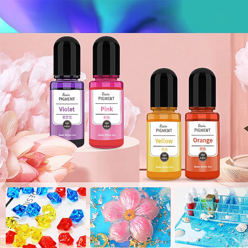 24 Cor 10ml/Bottle Epoxy Resina Pigmento De Arte Tinta Álcool Líquido Corante Para A Fabricação De Jóias Em Epóxi DIY — imagem 2 de 2