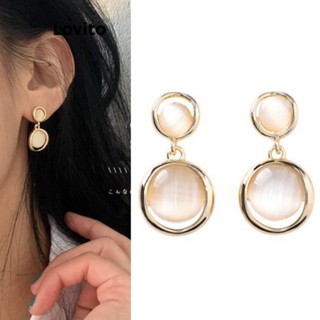 Lovito Brincos Vintage Elegantes De Metal Liso Para Mulheres LFA13002