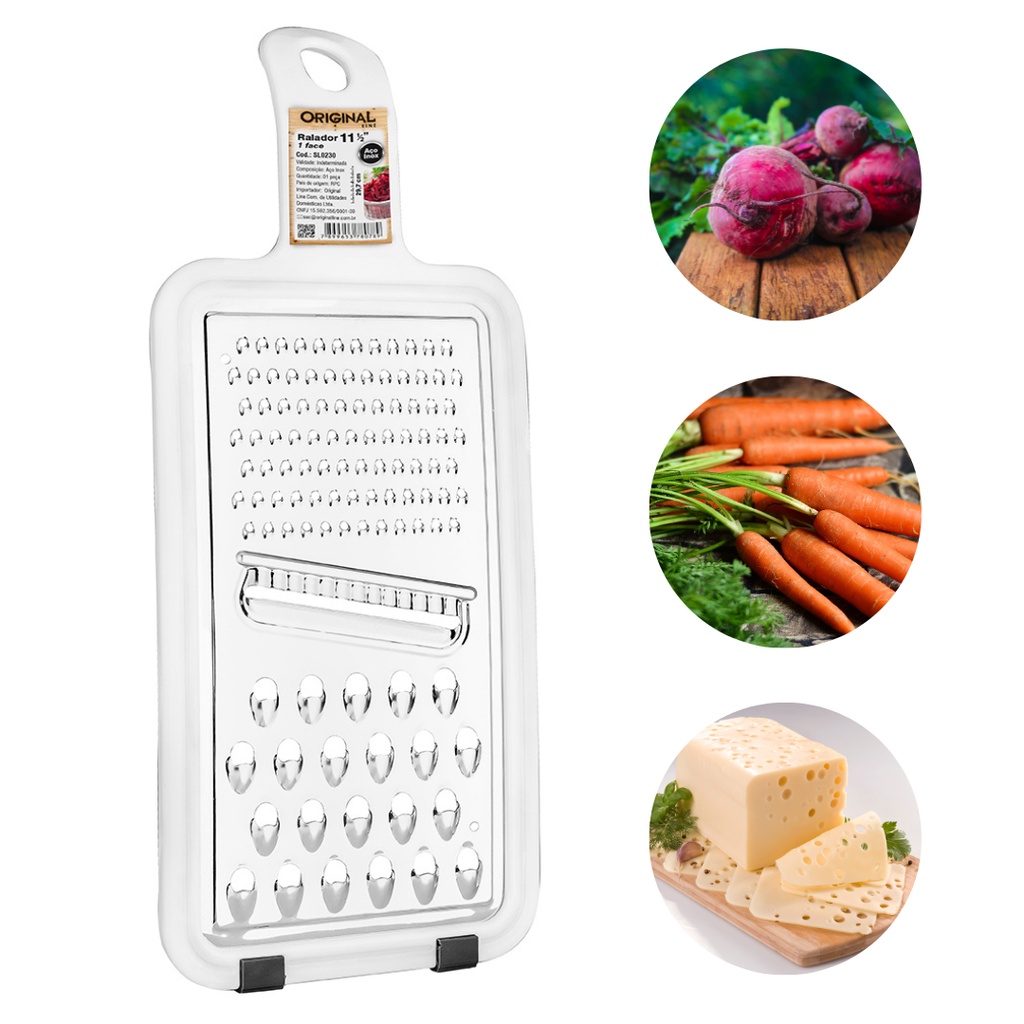 Ralador 1 Face Aço Inox Multiuso Universal 29cm