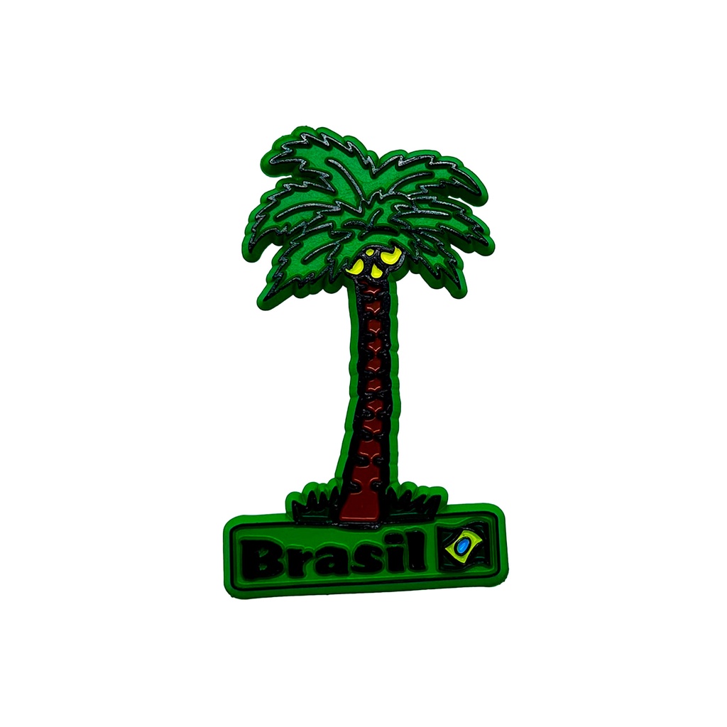 Imã Coqueiro Brasil De Geladeira - Acessórios, Lembrancinhas e Souvenirs Turístico/Turismo do Brasil