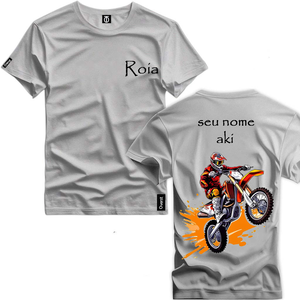Camiseta Camisa Masculina Roía Zueira Moto Cross De Trilha Trilheiro Algodão Com Seu Nome Atras em Oferta na Shopee