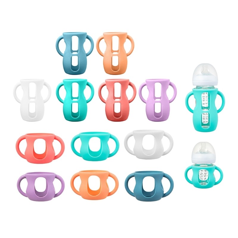 Hi * Suporte Garrafa Flexível Alça Capa Silicone À Prova Choque Para Mamadeiras Vidro Proteção Contra Qu