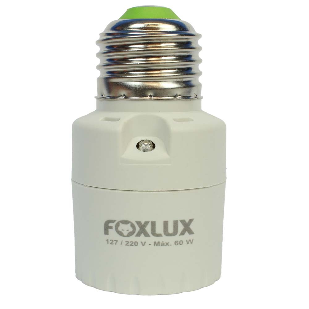 Bocal Foxlux E-27 com Sensor de Fotocélula – Acendimento Automático Bivolt Automatização