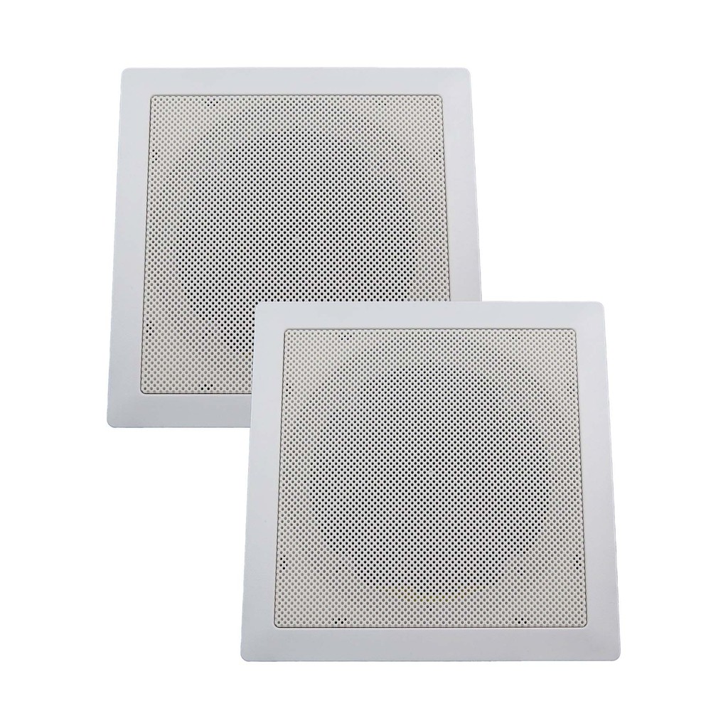 Kit 2 Base Arandela de Teto Quadrada Plastico Fiamon Para Alto Falante 6" Som Ambiente Gesso