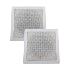 Kit 2 Base Arandela de Teto Quadrada Plastico Fiamon Para Alto Falante 6" Som Ambiente Gesso