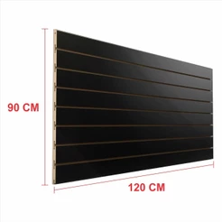 Painel canaletado 90x120 Preto kit placa mdf loja canaletado canelado