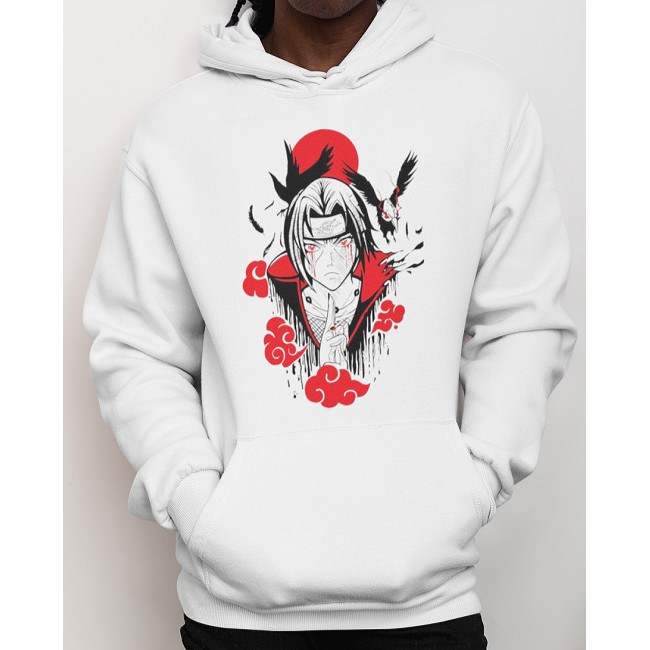 Moletom Anime Itachi Uchiha Akatsuki Naruto Modelo Canguru Premium Masculino Feminino Blusa de Frio Lançamento Ref 051
