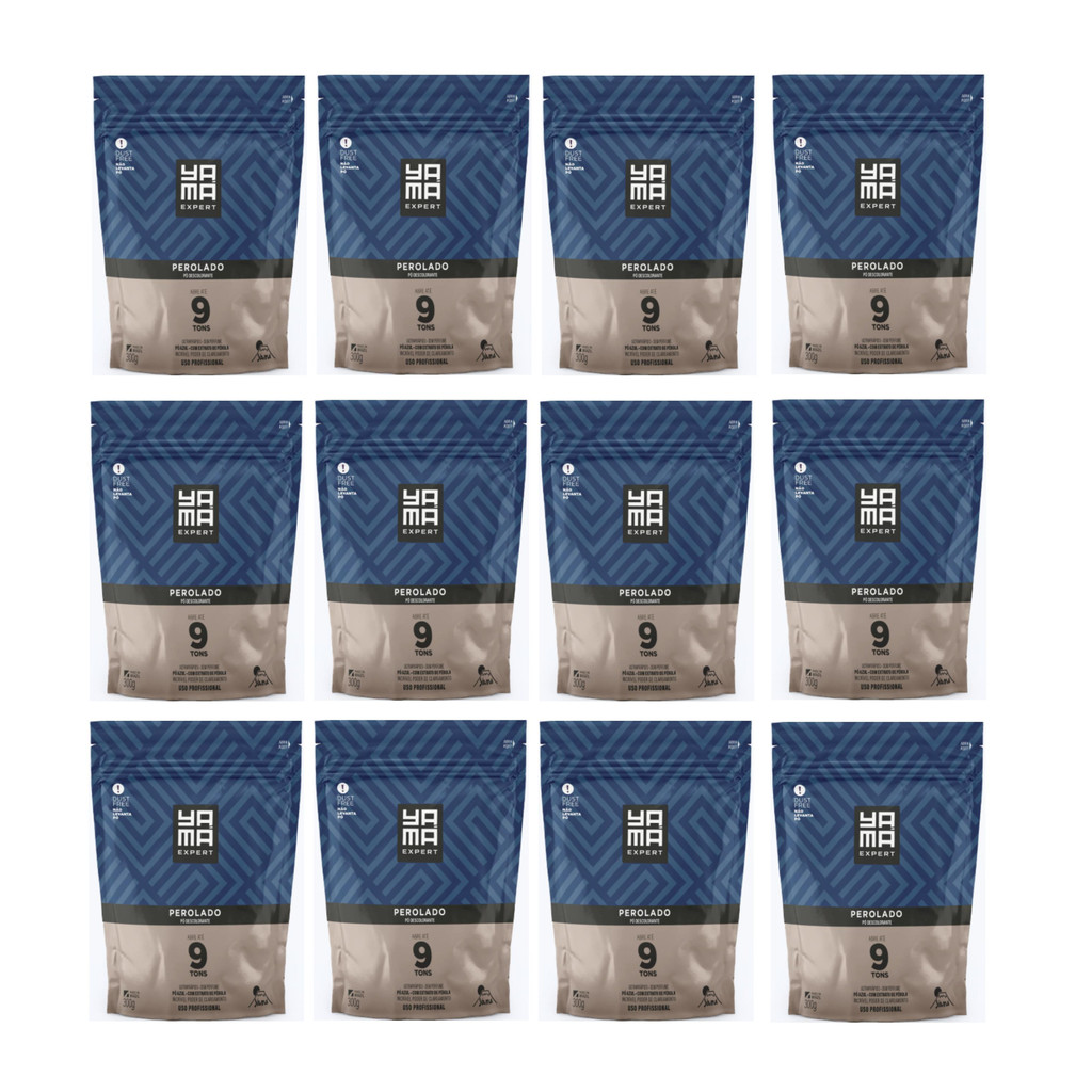 Kit Com 12 Pó Descolorante Perolado 9 Tons Yamá Professional 300g