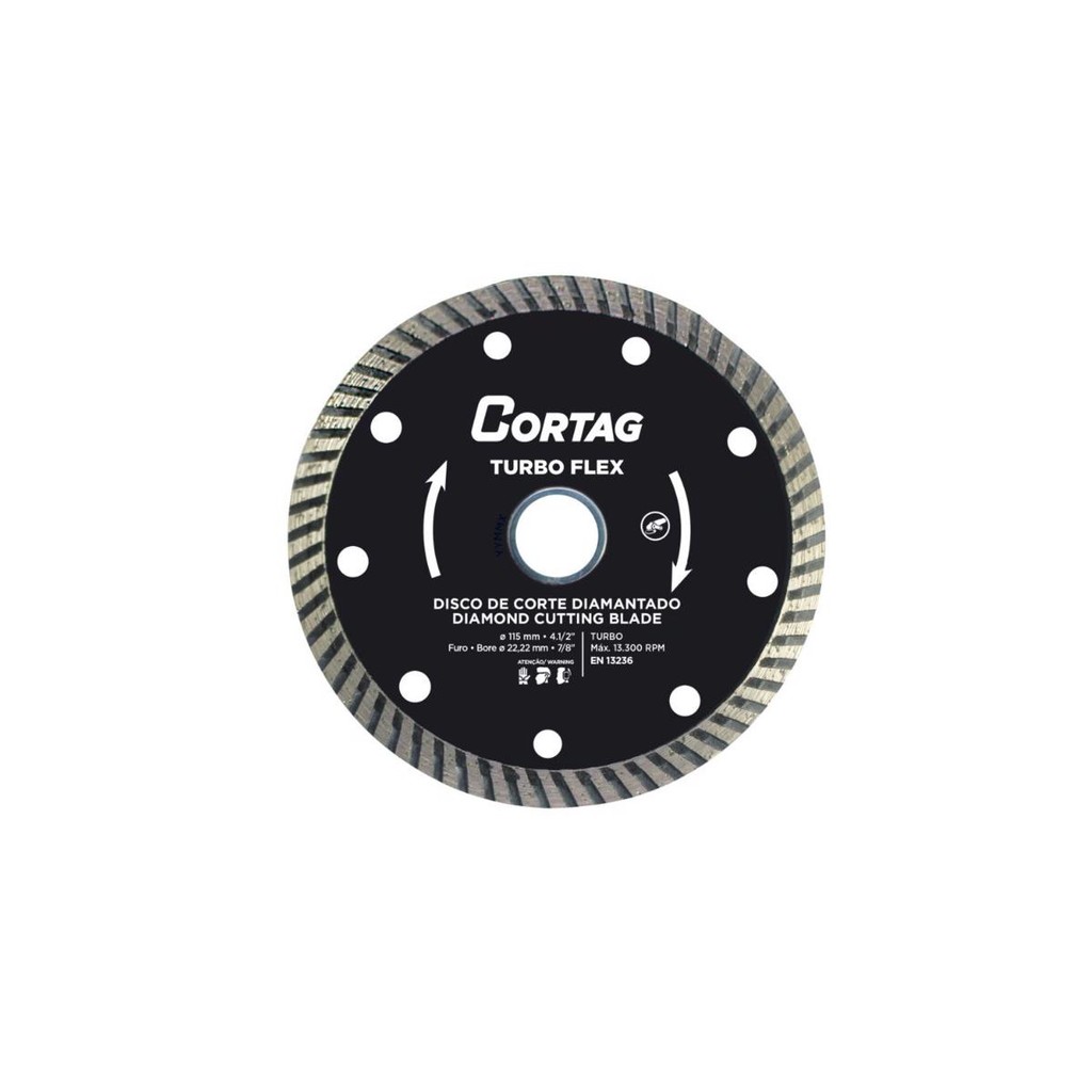 Disco Diamantado Turbo Flex Esmerilhadeira 115 mm - Cortag Mármore Granito Pedras Decorativas
