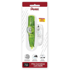 Corretivo em fita Correction Tape Verde + refil 5mmx6m Pentel