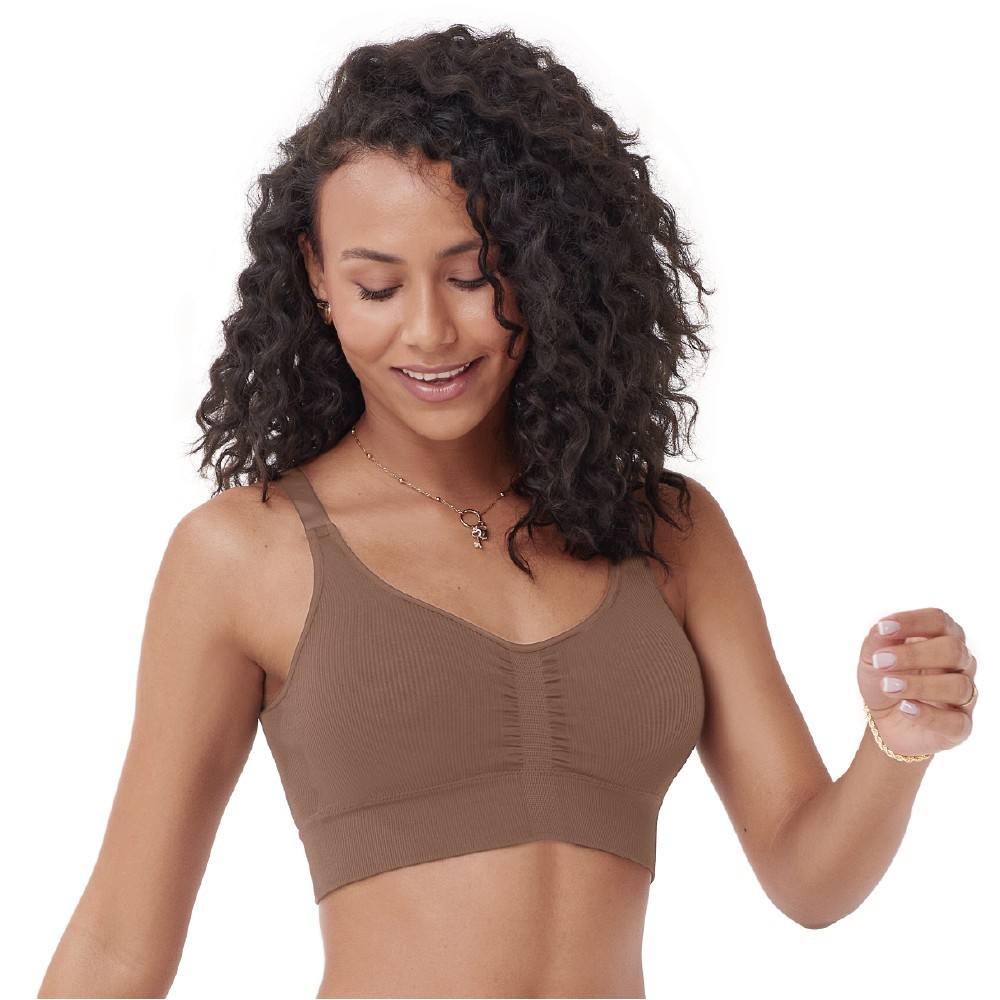 Imagem Sutiã Comfort Anatômico Alças Reguláveis Bojo Removível sem Costura Avelã Zee Rucci