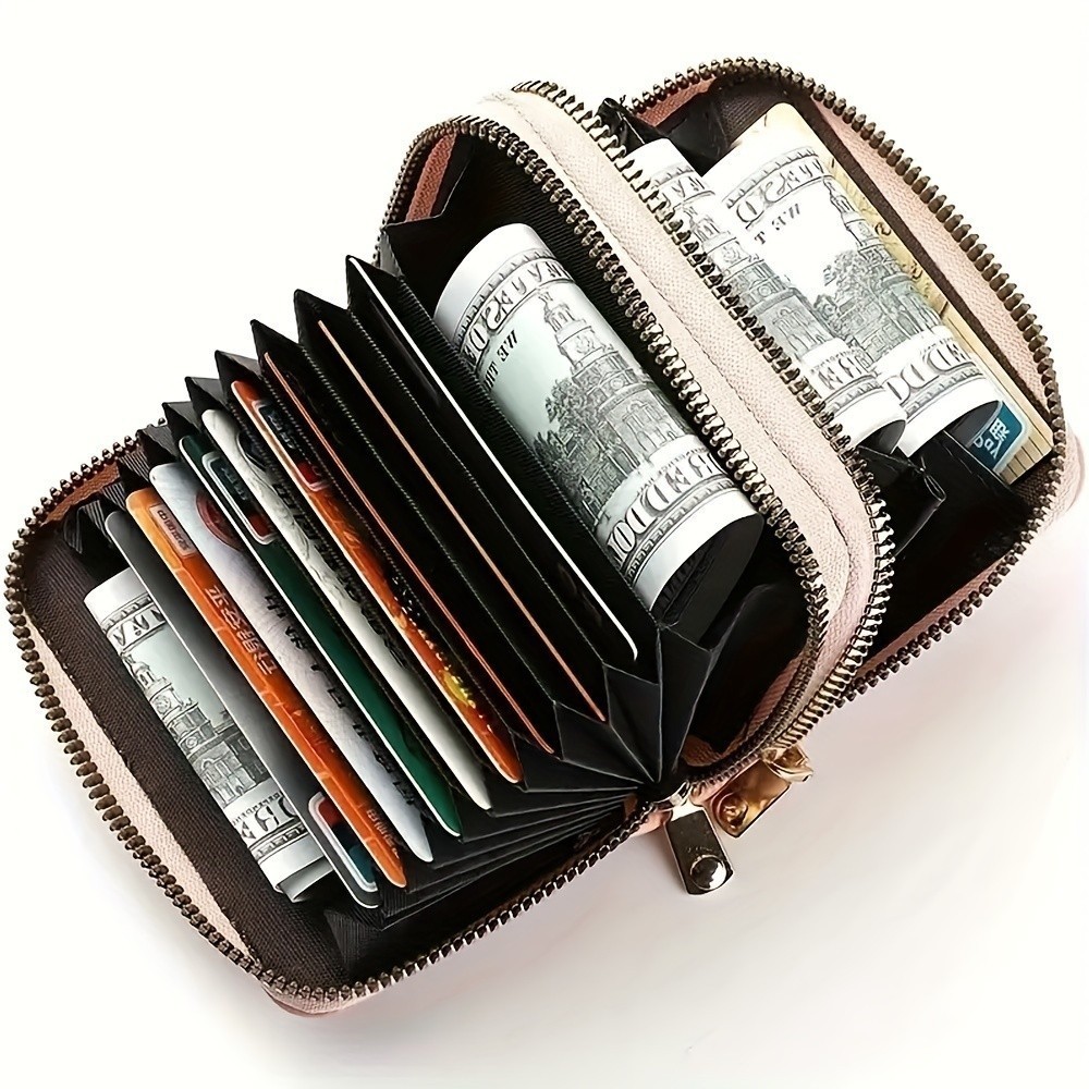 Bolsa Carteira Dupla De Zíper Para Mulheres,Porta-cartões De Crédito Multifuncional De Grande Capacidade Para Moedas ls — imagem 2 de 2