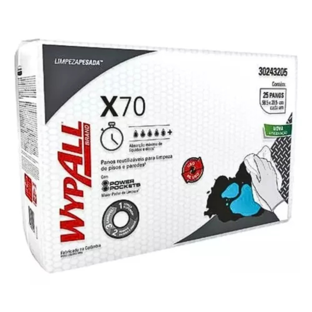 Pano Wipe Wypall  Limpeza  X70 Plus Professional c/  25un