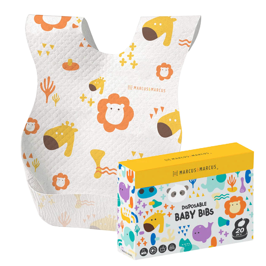 Babador Descartável Absorvente Bolso Coletor 20UN Amarelo/Vermelho - Marcus & Marcus em Oferta na Shopee