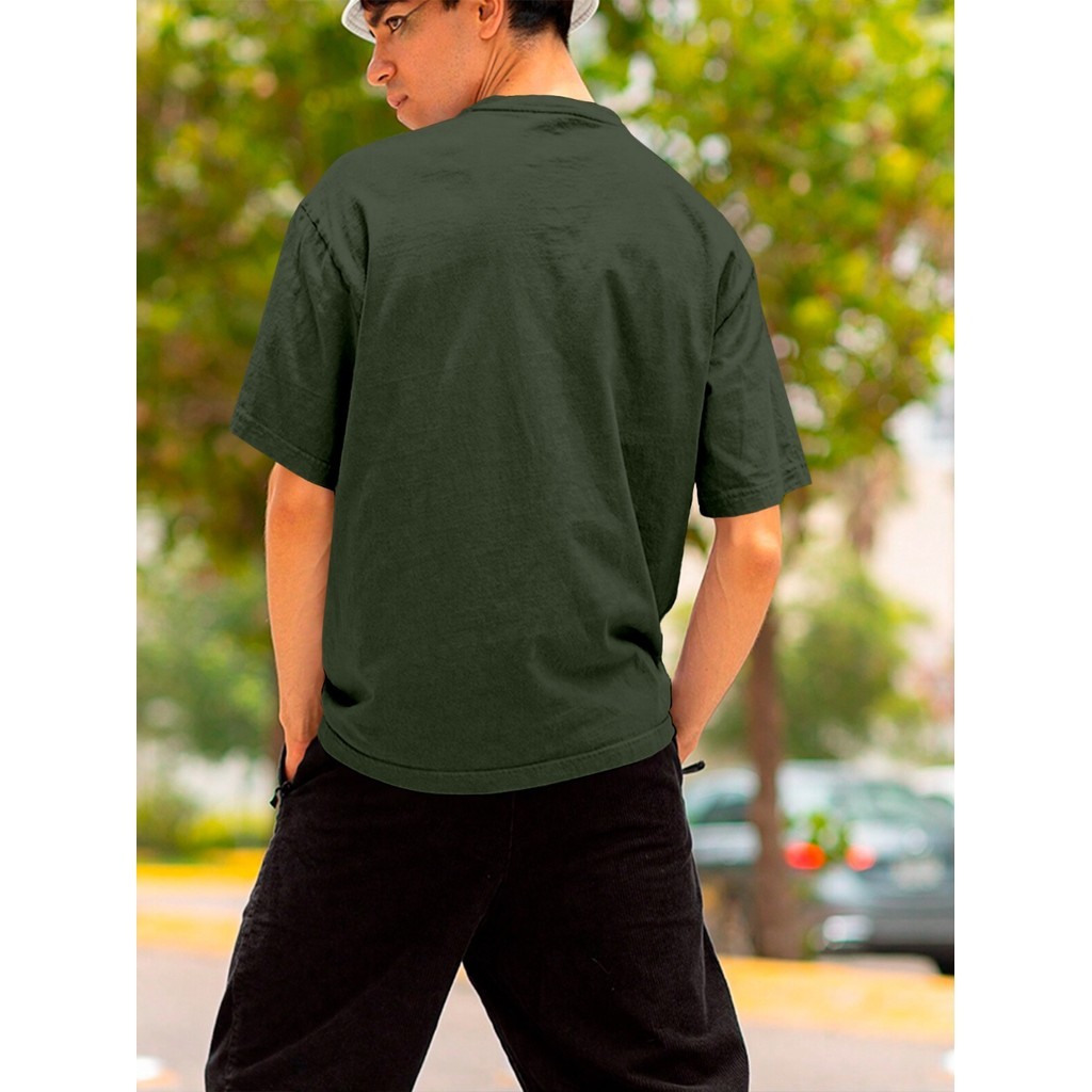 Camiseta Fitness Sem Estampa Larga Confortável Blusa Oversized Esportiva Despojada Lisa Unissex