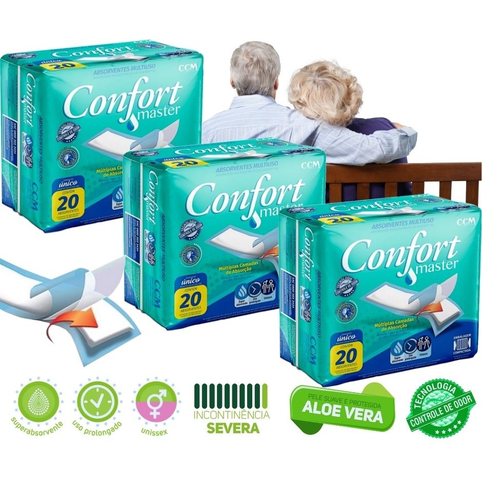 Absorvente Geriátrico Pós Parto Pós Operatório Incontinência Urinária Opção 1, 2 ou 3 Pacotes em Oferta na Shopee