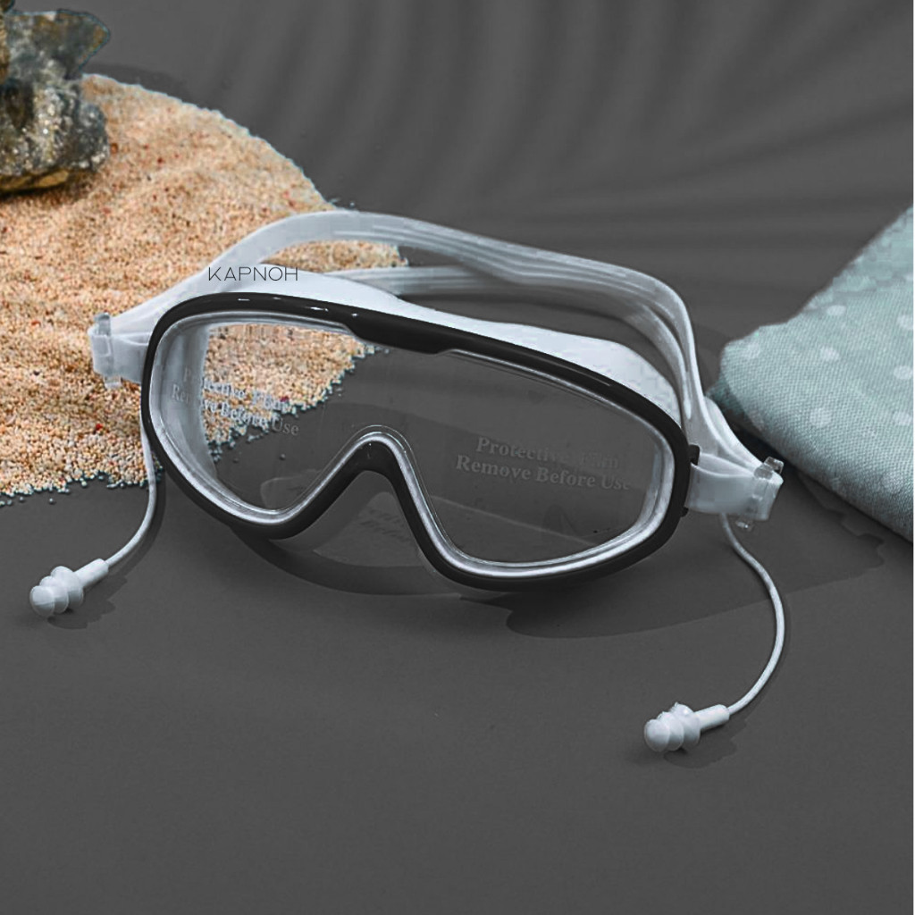 Óculos De Natação Anti-embaciamento E Anti-UV Para Jovens E Adultos+ Tampões De Ouvido em Oferta na Shopee