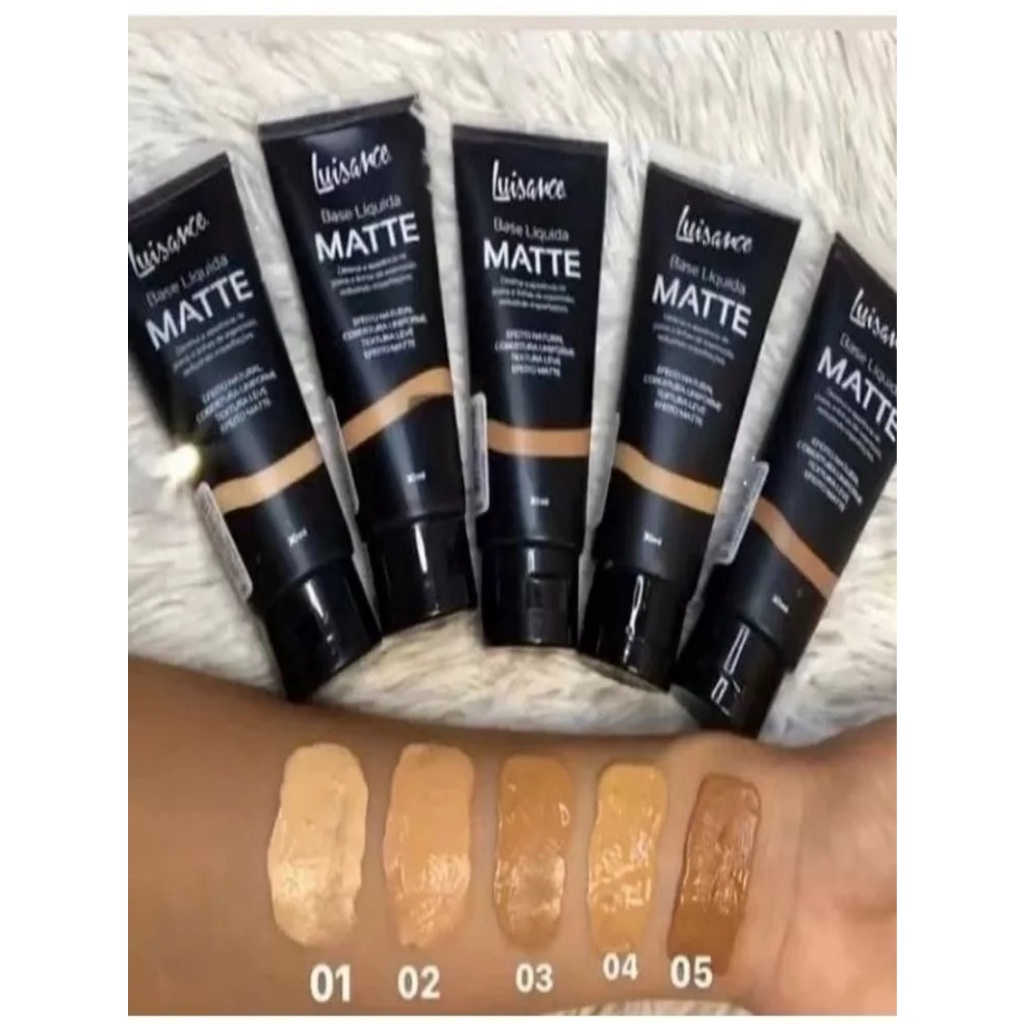 3UNIDADE KIT Base Líquida Matte Alta Cobertura Luisance L5001 COR 345