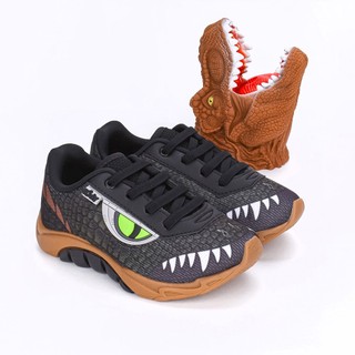 Tênis Infantil Menino Kidy Mais Preto Com brinquedo Fantoche Dinossauro em Oferta na Shopee