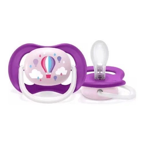 Chupeta Avent Ultra Air 6-18 Meses Menina Balão Rosa Lilas