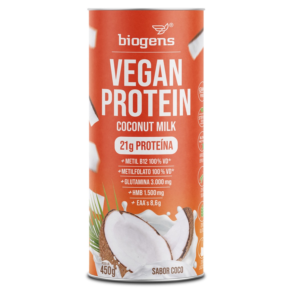 BIOGENS VEGAN PROTEIN 450G COCO em Oferta na Shopee