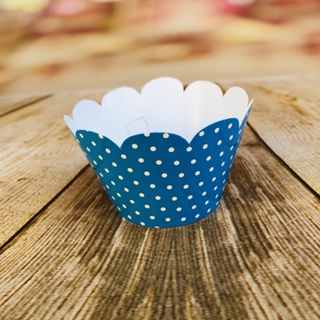KIT Saia Para Cupcake Poá Azul/Branco  12.17  ( Nc Toys Cupcake ) em Oferta na Shopee