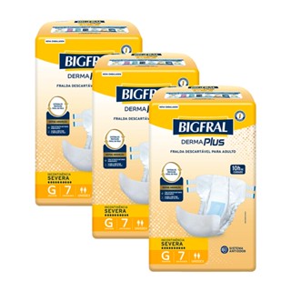 Kit 3 Fraldas Geriátricas Bigfral Derma Plus G com 7un cada