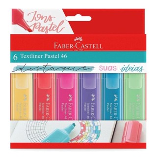 Pincel marca texto Textliner 46 Pastel com 6 unidades MT/15466 Faber-Castell