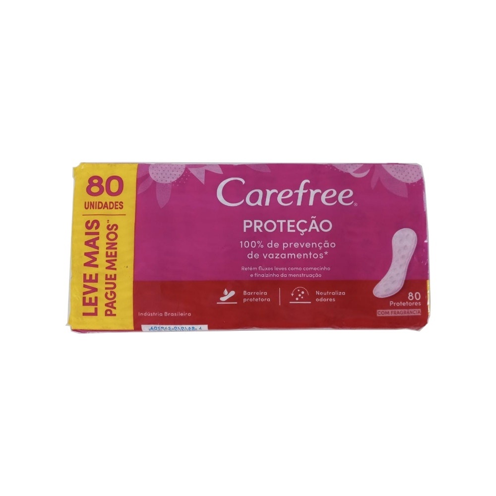 Absorvente Carefree Proteção Com perfume  Lv80Pg60 em Oferta na Shopee