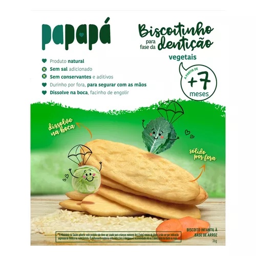 Biscoitinho para Fase da Dentição Vegetais, 36g