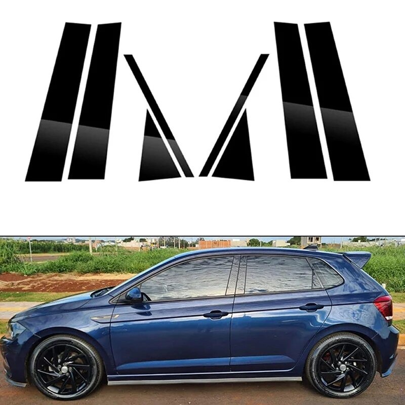Adesivos & Carro Centro Da Porta Do Coluna B C Pilar Para Volkswagen Polo 5 Portas Hatchback 2019-2023 em Oferta na Shopee