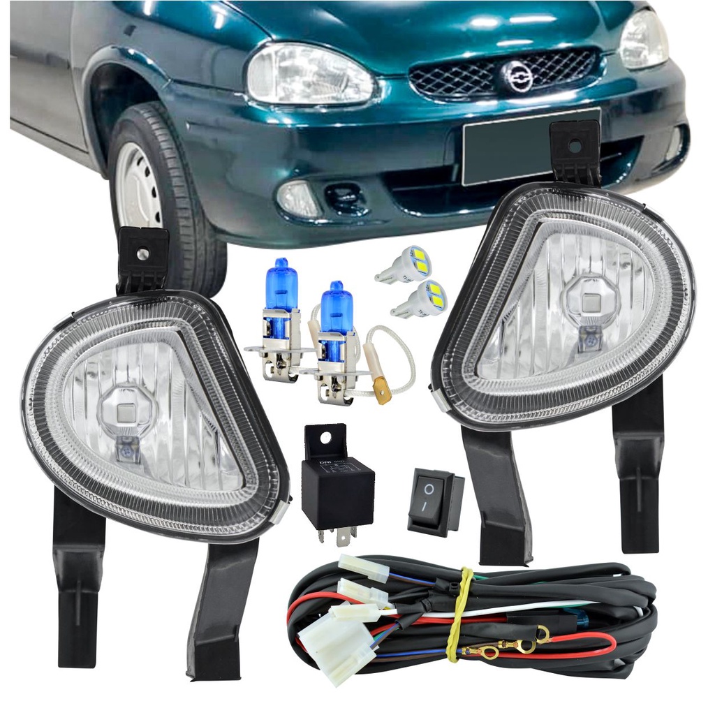 Kit Completo Farol Milha Corsa 2000 À 2002 Classic 2003 2004 2005 À 2009