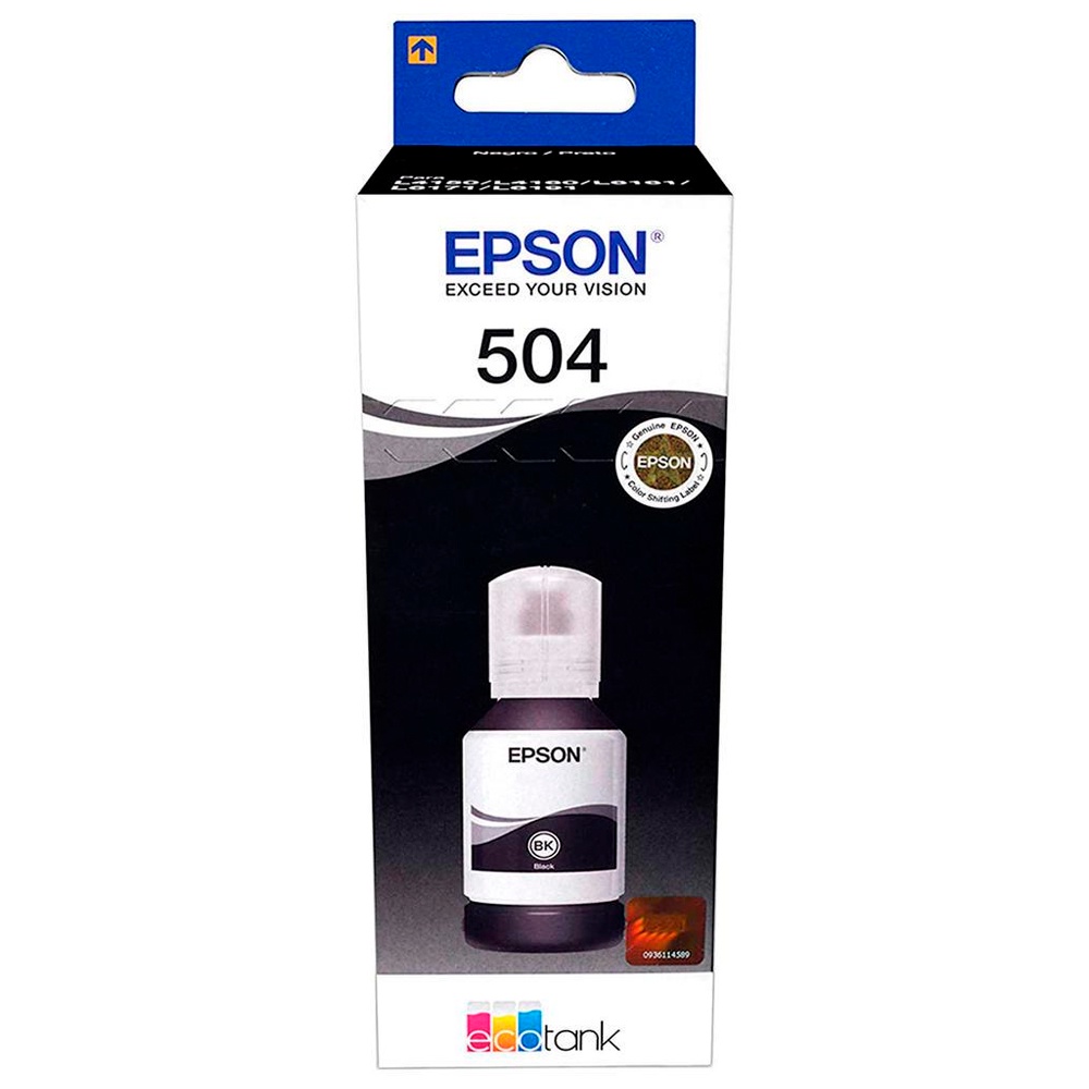 Refil Garrafa de Tinta Epson T504 Preto 127ml - detalhe