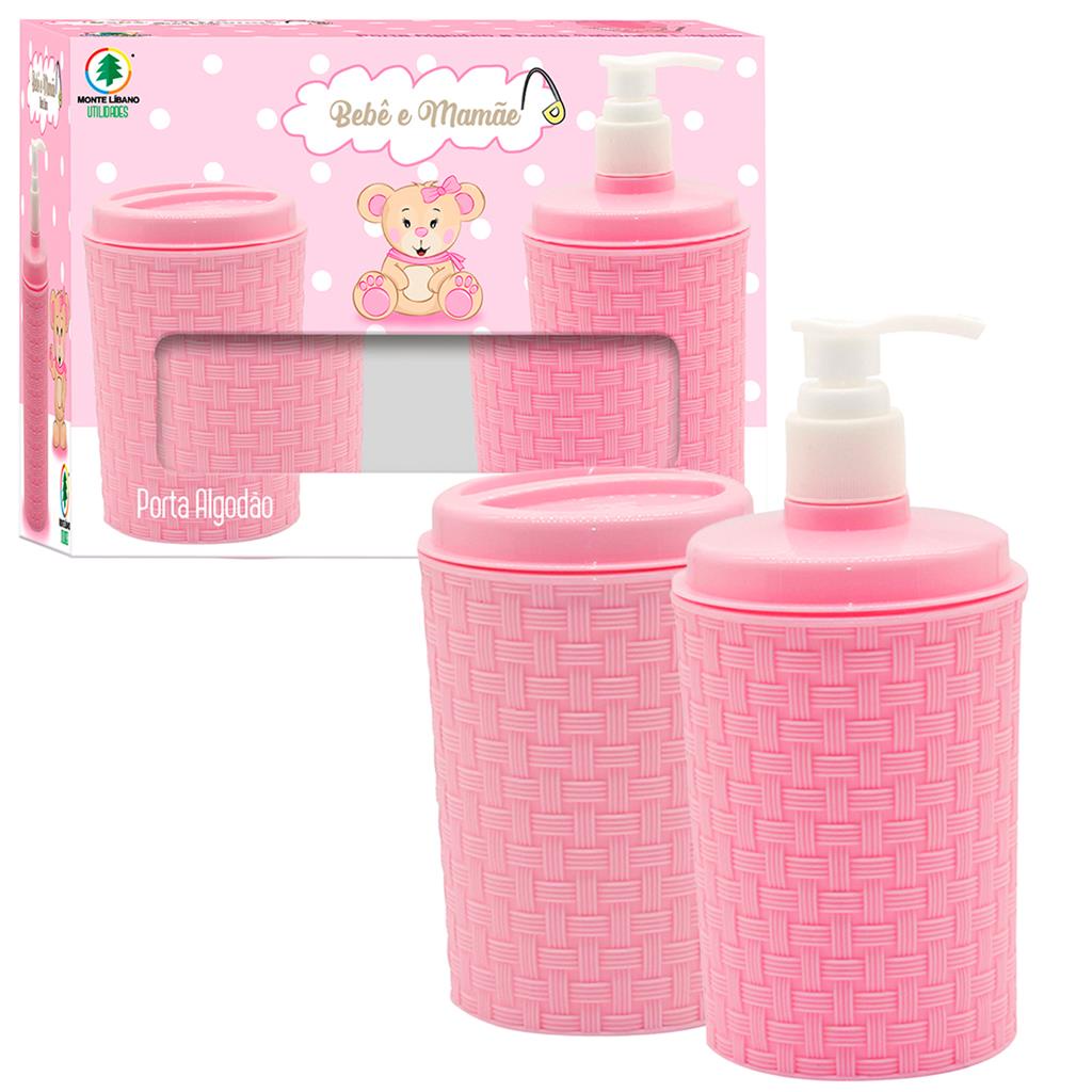 Porta Algodao e Porta Sabonete Liquido Para Banheiro E Lavabo Rosa Design Elegante Decorativo Alta Qualidade Resistente Essencial - Monte Libano em Oferta na Shopee
