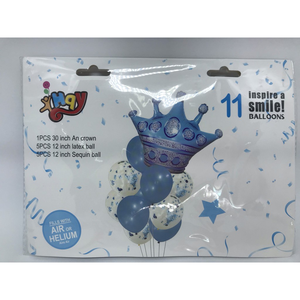 Kit Balão Bouquet Coroa , Contendo 1 Balão Coroa ,5 Bexigas Douradas E 5 Bexigas Com Confetes