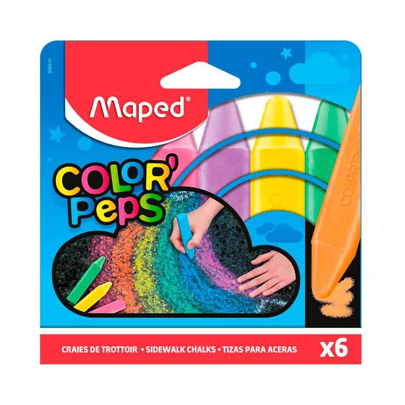 Giz de Cera de chão Color'Peps 6 cores 936010 Maped em Oferta na Shopee