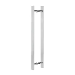 Puxador Duplo Barra Chata 40 cm Pivotantes Madeira/Vidro