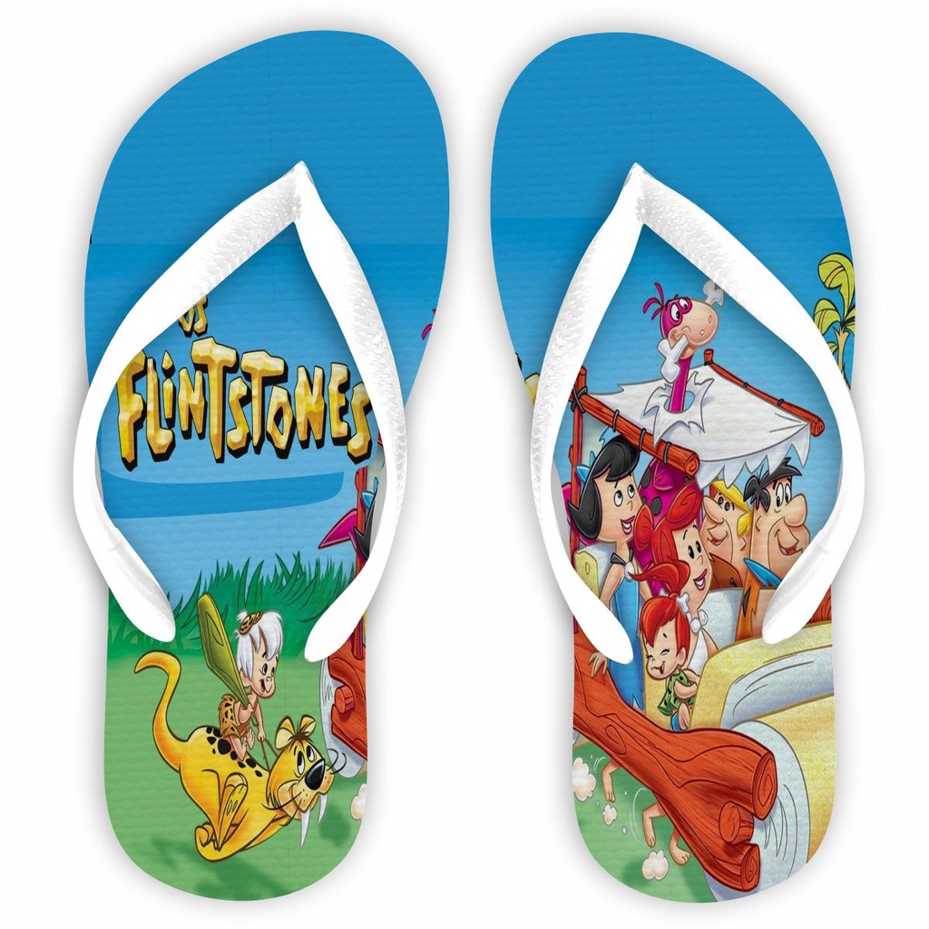 Chinelo Os Flingstons Infantil e Adulto. Presente temático Adolescente Adulto e Infantil desenho Feminino e Masculino. Presente de Natal anos 80 dos Flingstons. Fred, Pedrita, Barney, Wilma